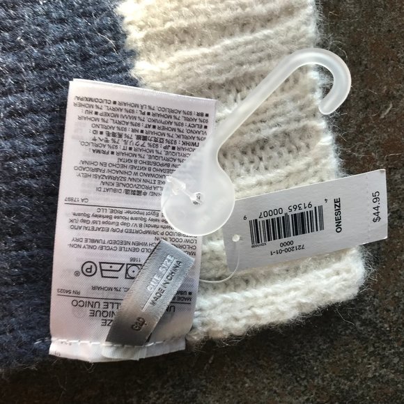 Fair Isle, Gray Mohair, Knit, Sweater Scarf - Picture 7 of 12